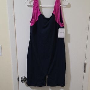AQUA SHAPE NWT women’s swimsuit Navy & Pink Romper size 18